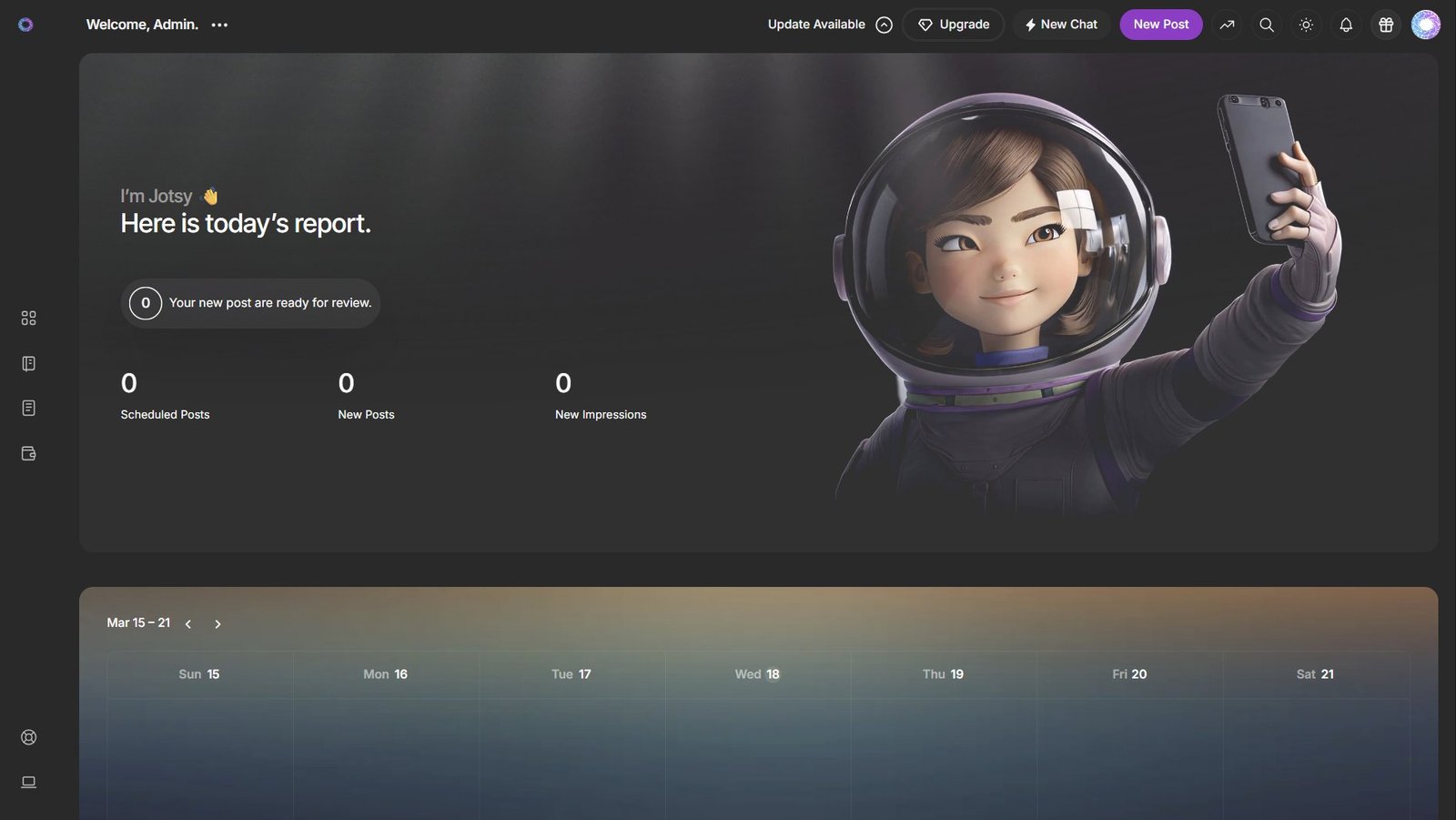 SocialAssist Dashboard Dark